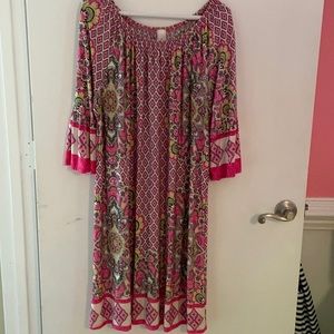 Pink multi color dress. 3X***fits like 1X***